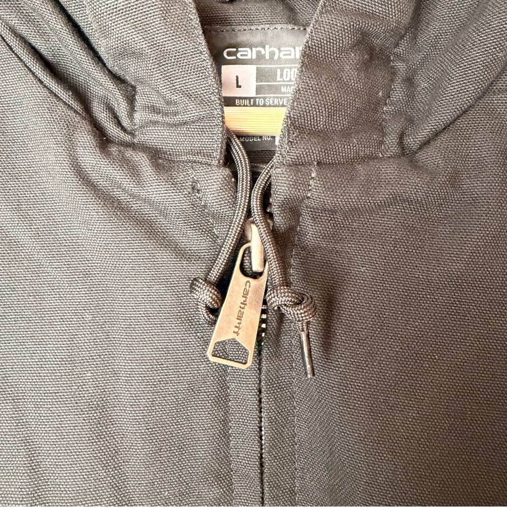 Carhartt Men’s Washed Duck Active Hooded Jacket Black J130-M Large - Picture 10 of 14
